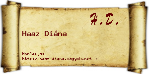 Haaz Diána névjegykártya